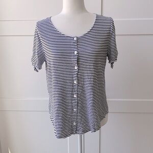 Loft outlet button down tie sleeve top